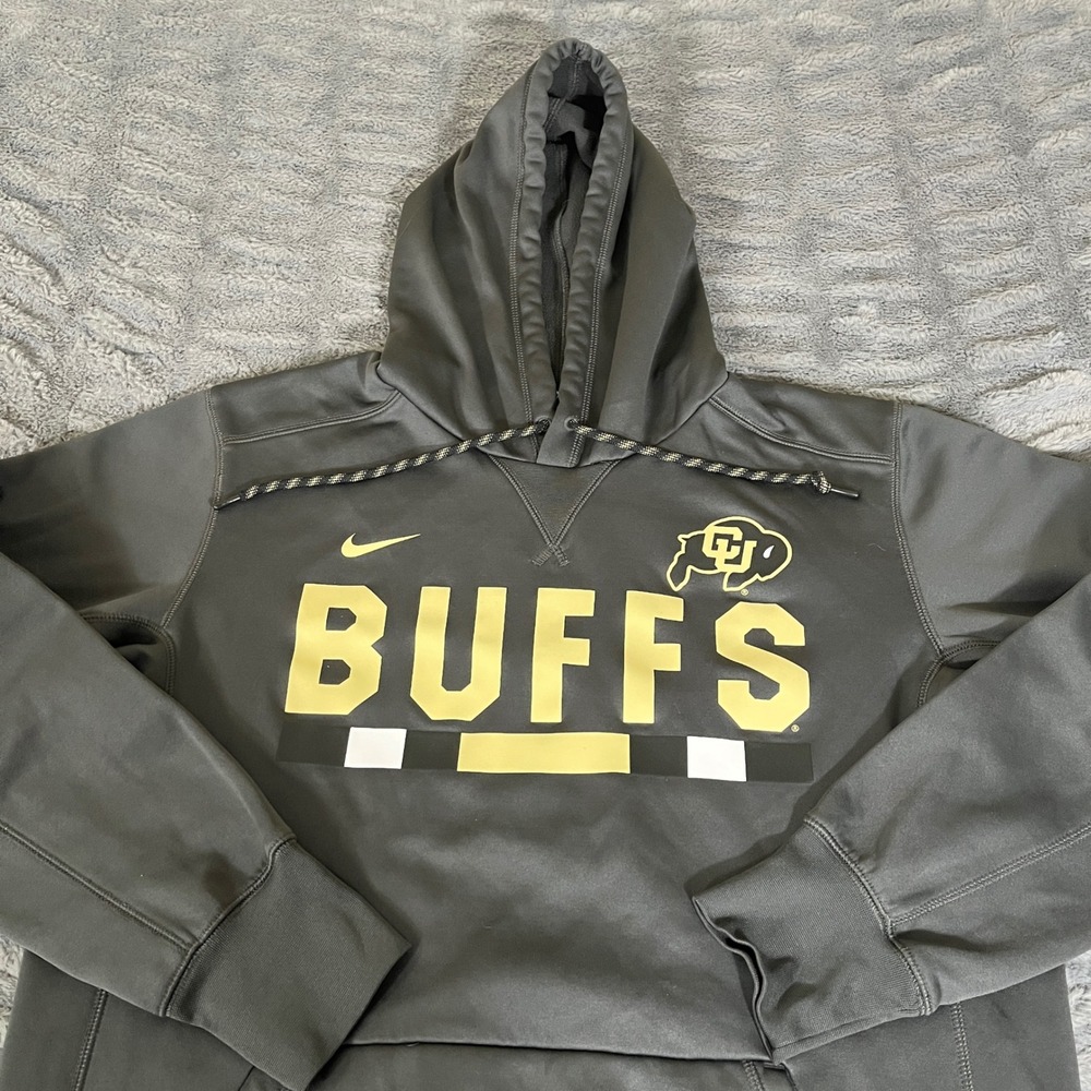 Nike Colorado Buffaloes Dri-FIT Hoodie Mens Medium Gray Buffs Pullover AP593